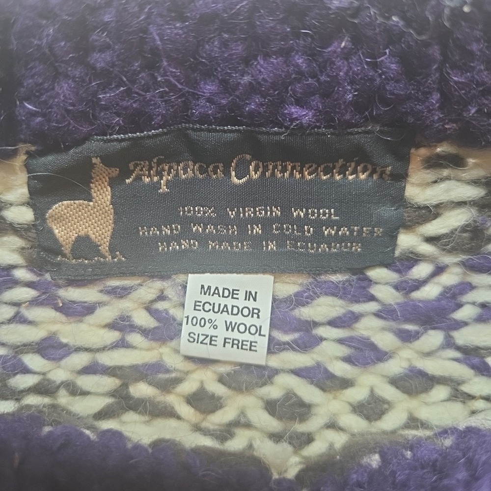 Alpaca Connection Sweater 100% Virgin Wool Pullover Unisex Alpaca Size XL - Picture 2 of 6